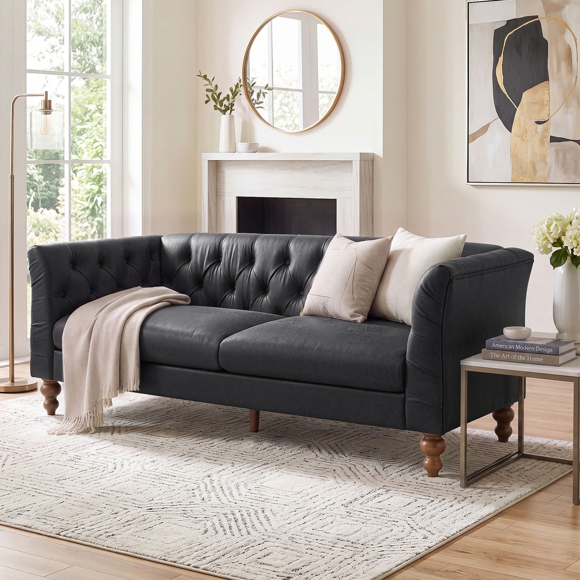 Chesterfield Sofa With Flared Arms For Living Room