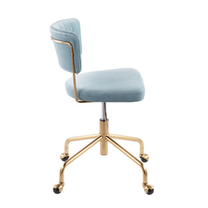 Tania - Contemporary Task Chair - Gold / Light Blue