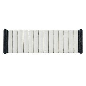 Upholstered Bench With Rolled Cushions - Black / Beige