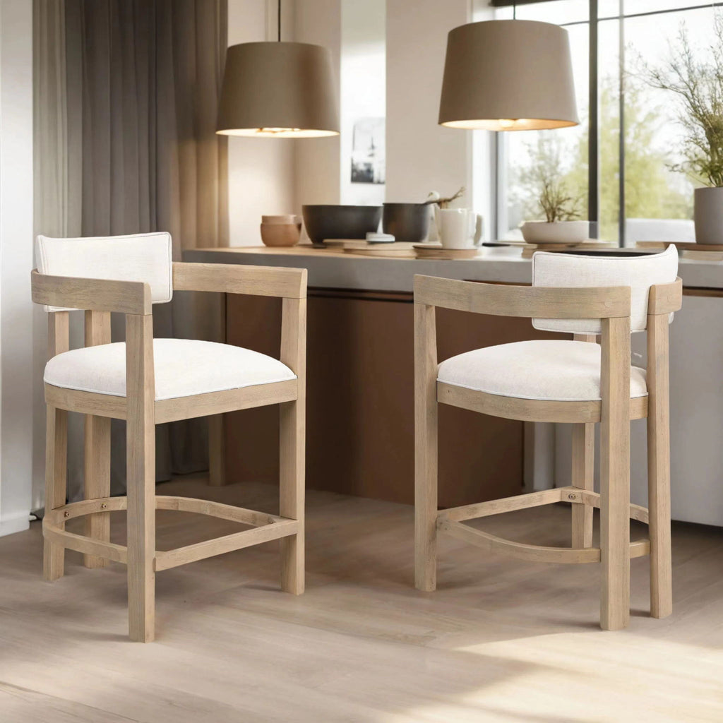 Contemporary Upholstered Counter Stools Set