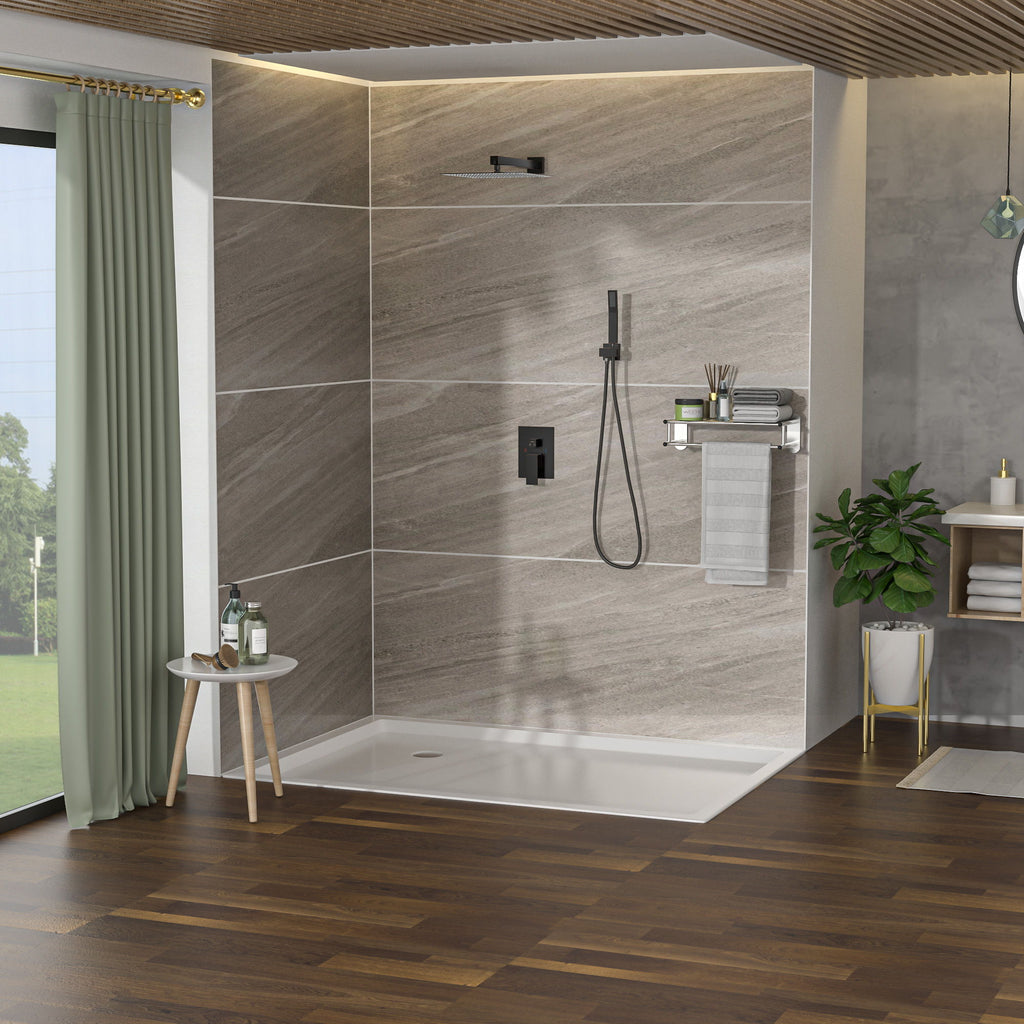 Dual Shower Head 10" Wall Mounted Square Shower System