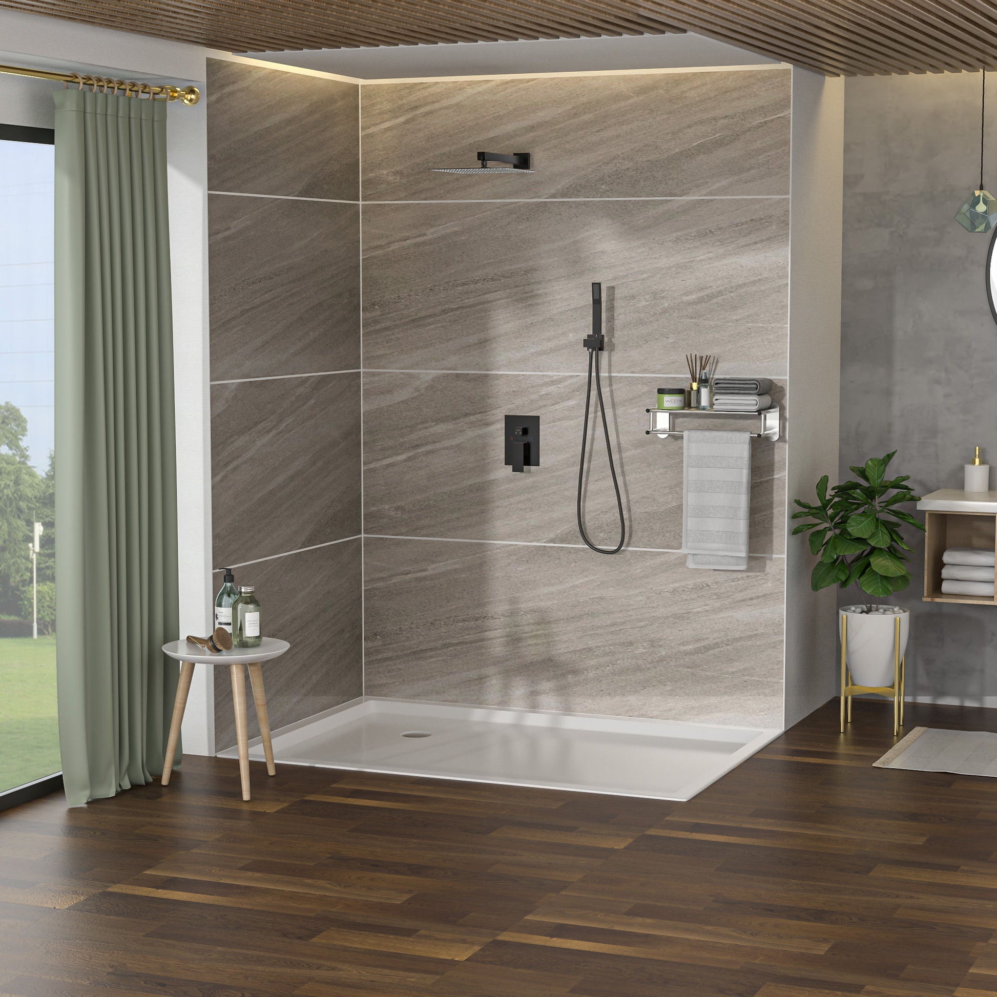 Dual Shower Head 10" Wall Mounted Square Shower System