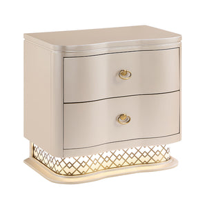 Flora - 2 Drawer Nightstand With LED - Champagne