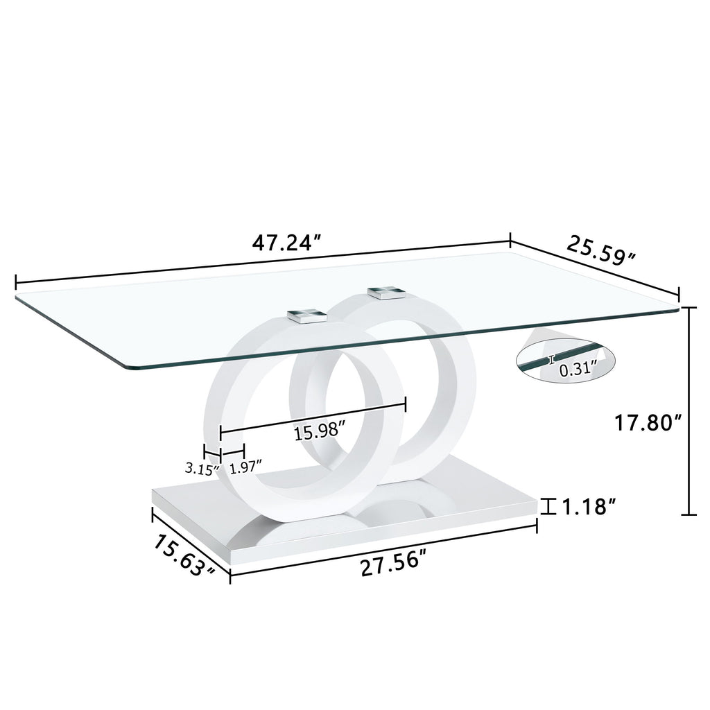 Contemporary Style Glass Top Coffee Table