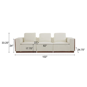 Chita - Sectional Sofa 3 Seater With Light Strip - Beige