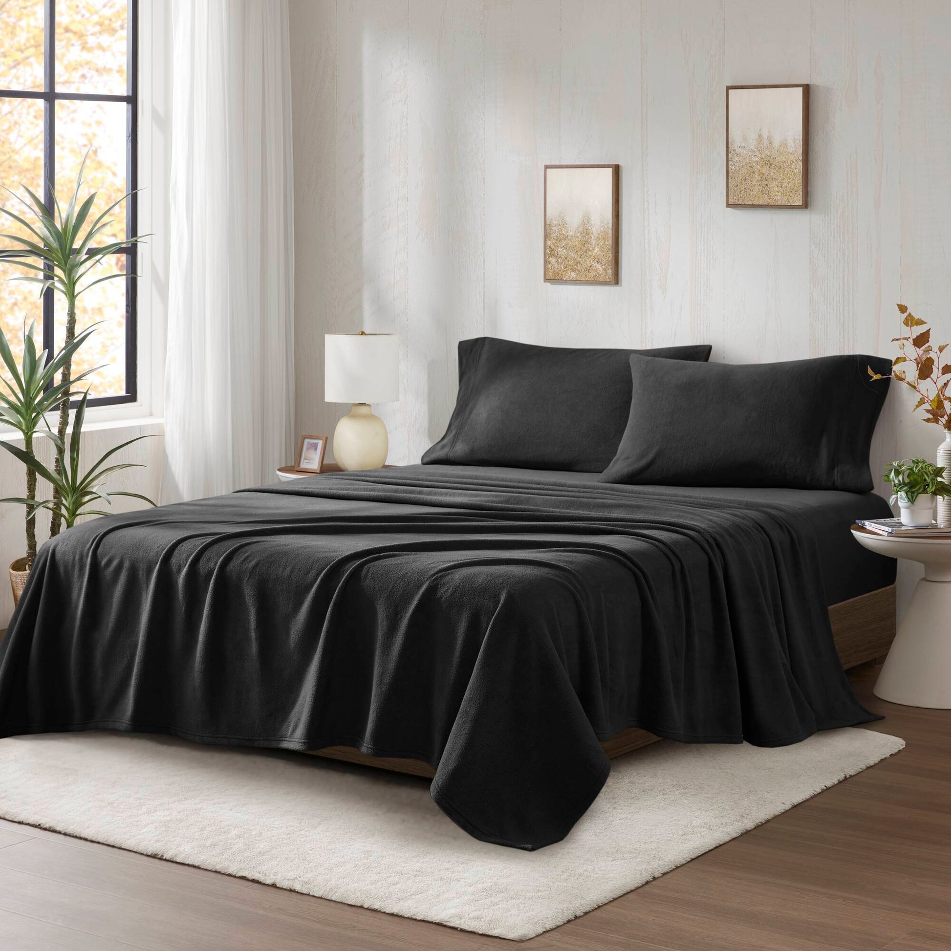 Micro Fleece - California King Sheet Set - Black