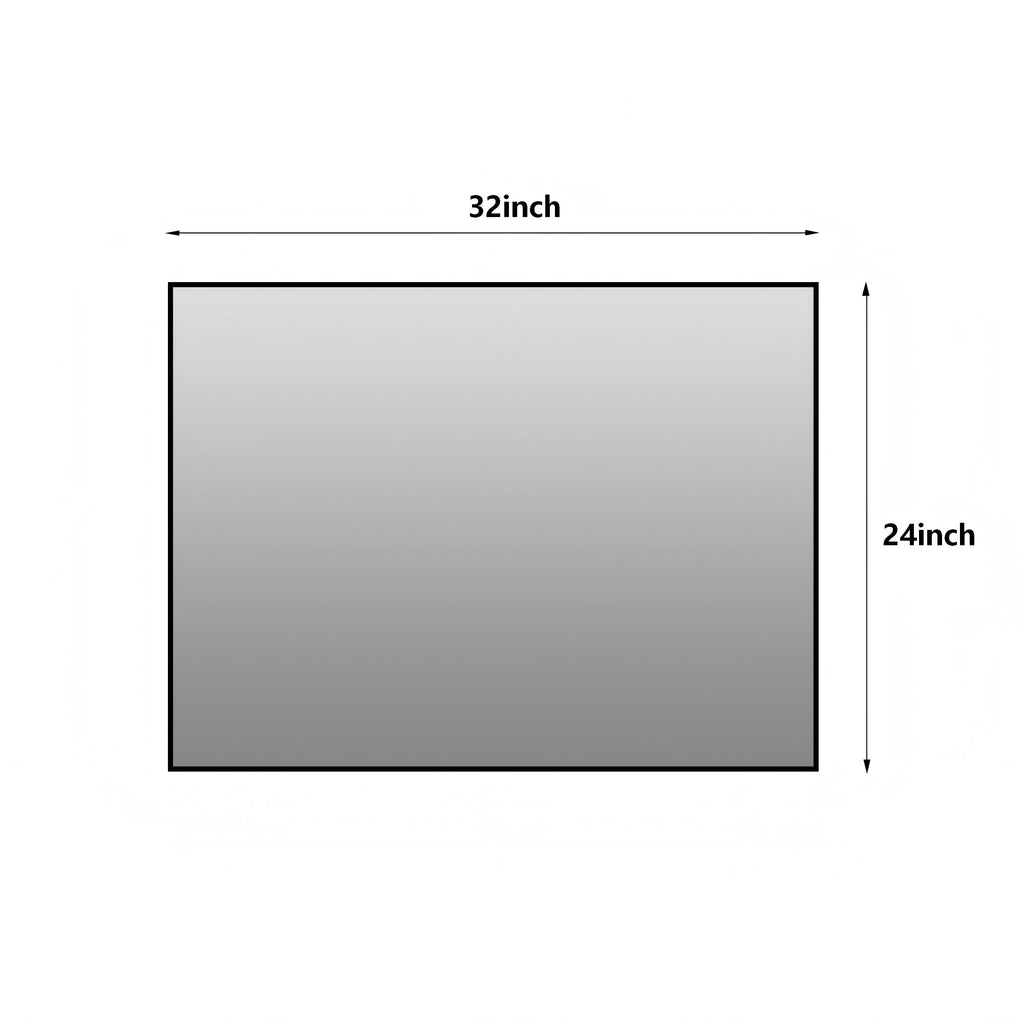 Rectangular Framed Bathroom Wall Mirror, Horizontal Or Vertical Mount