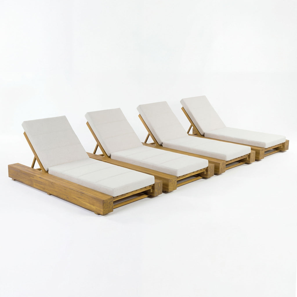 Outdoor Chaise Lounges With Water-Resistant Cushions