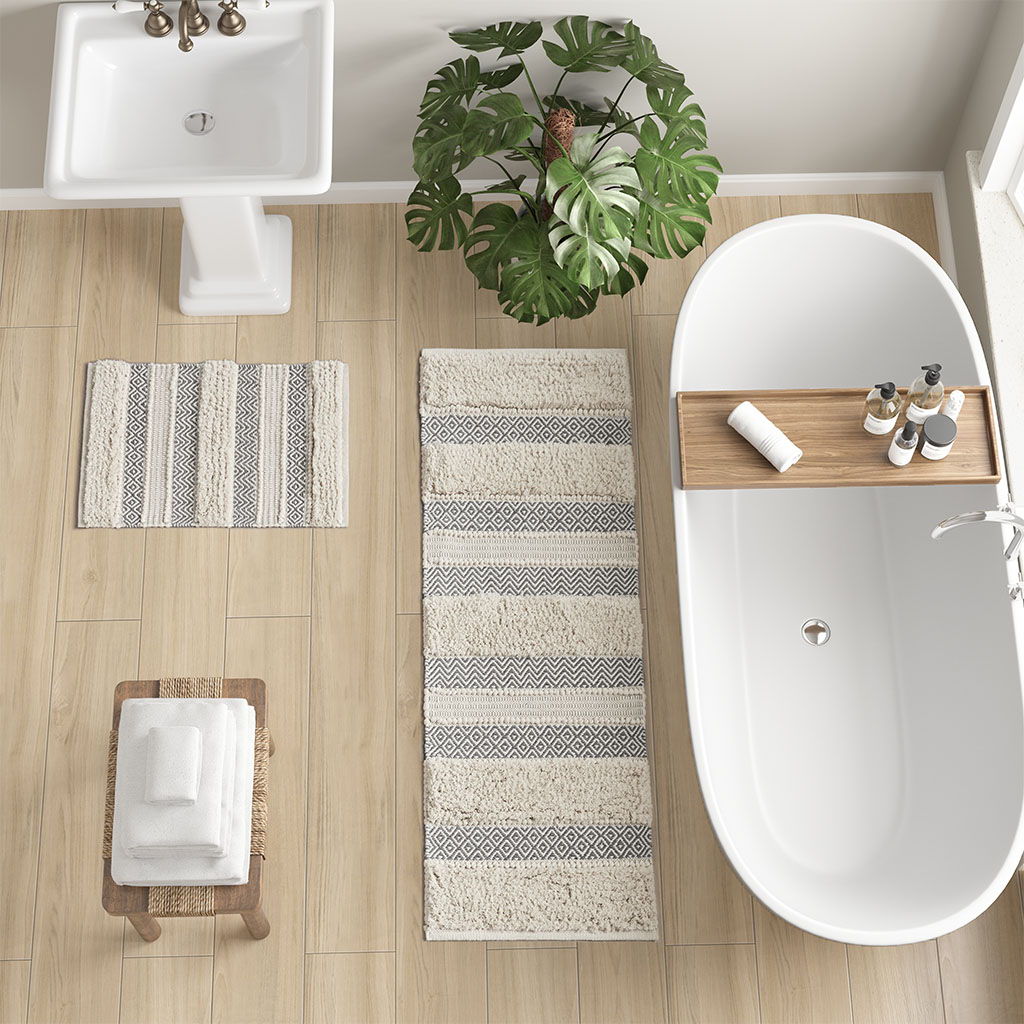 Asher - 20" x 32" Bath Rug - Gray