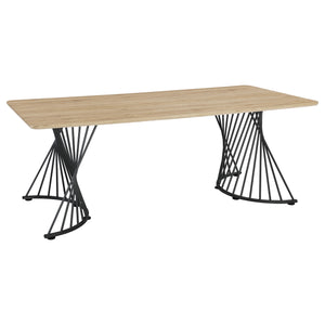 Galahan - Rectangular Dining Table With Twisted Pedestal Base - Oak