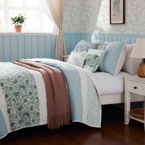 Dawn - 6 Piece Reversible Coverlet Set - Blue
