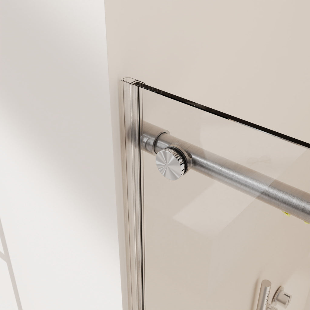 Frameless Single Sliding Soft Close Shower Doors, 5/16" Sgcc Tempered Glass