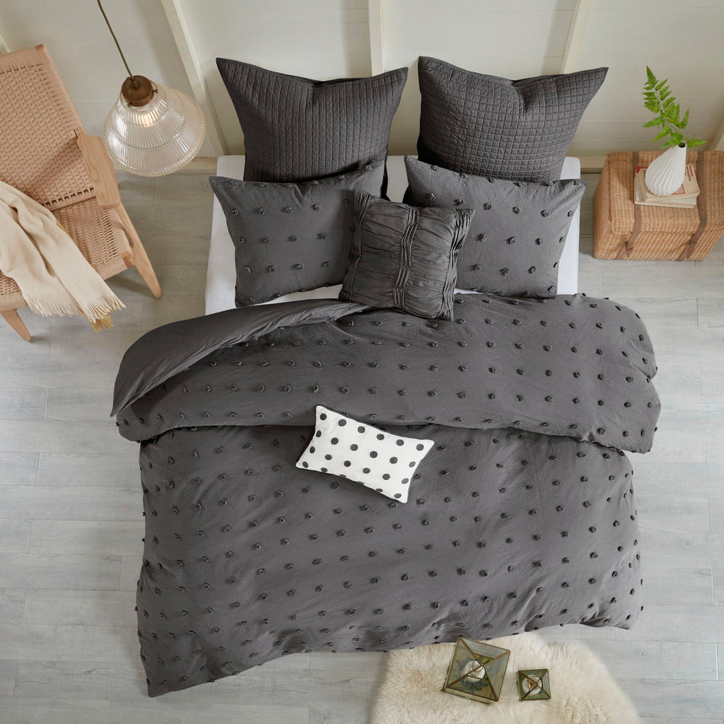 Brooklyn - King Comforter Set - Charcoal