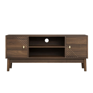 TV Stand, Entertainment Center With Storage, Media Console Table For Living Room - Walnut
