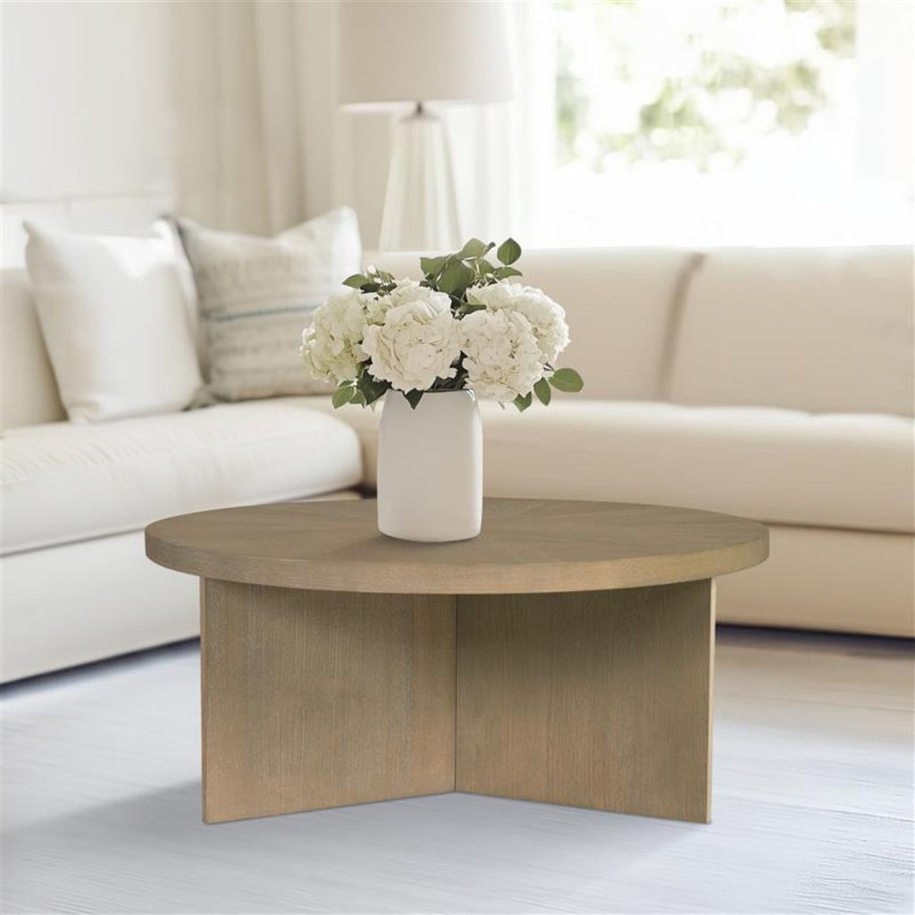 Sadie - Round Coffee Table - Reclaimed Greige