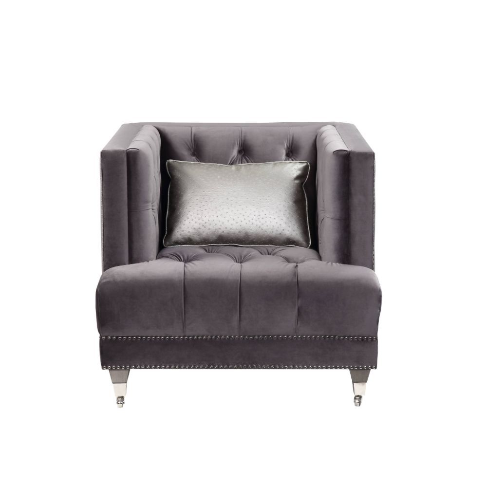 Hegio - Chair - Gray Velvet