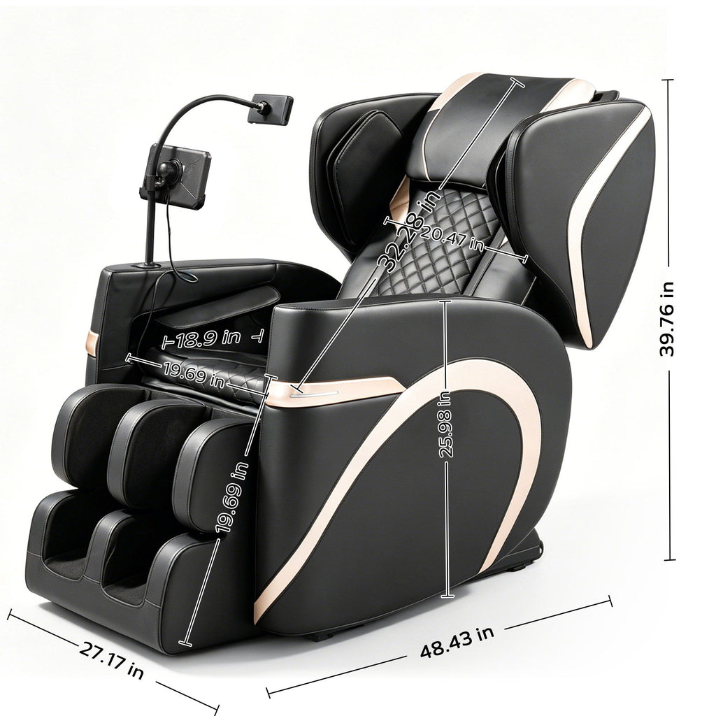 Massage Chair Recliner & Zero Gravity, Full Body Air Pressure - Black