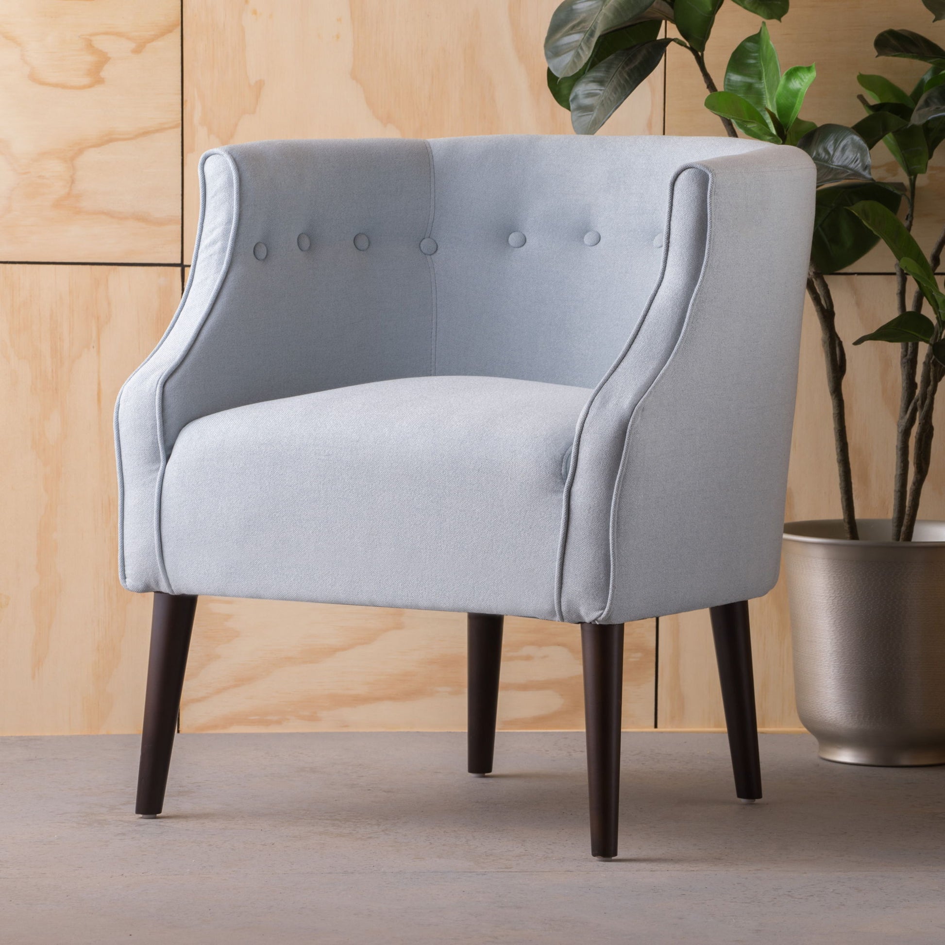Contemporary Upholstered Club Chair With Button Tufting