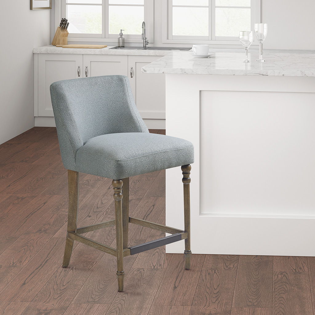Delaney - 25" Upholstered Counter Stool - Blue