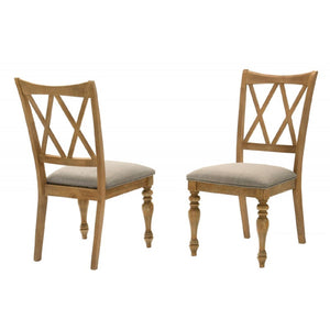 Dining Chair, Double X Back Kitchen Chairs (Set of 2) - Brown