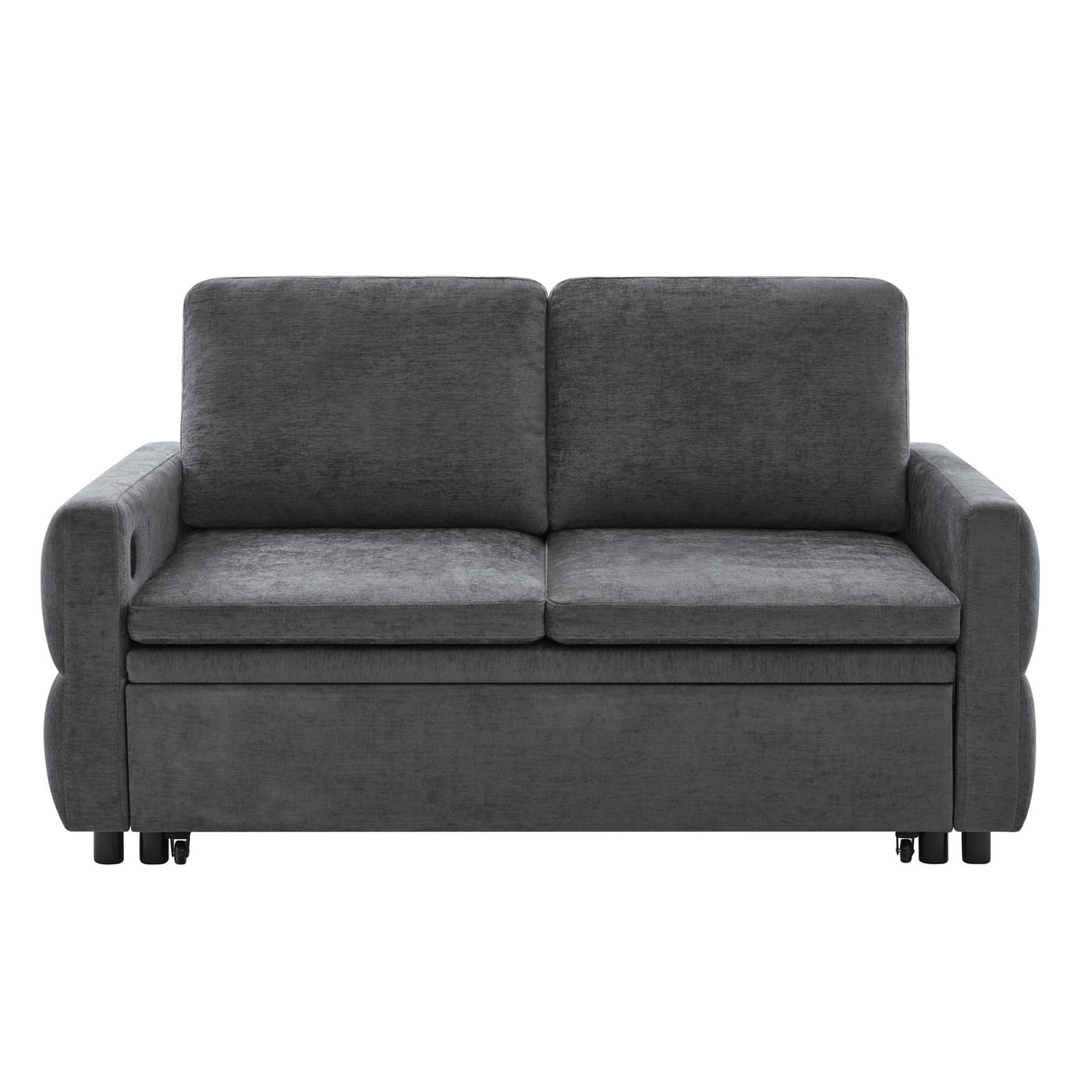Convertible Sofa Bed Loveseat With Adjustable Backrest And USB Ports