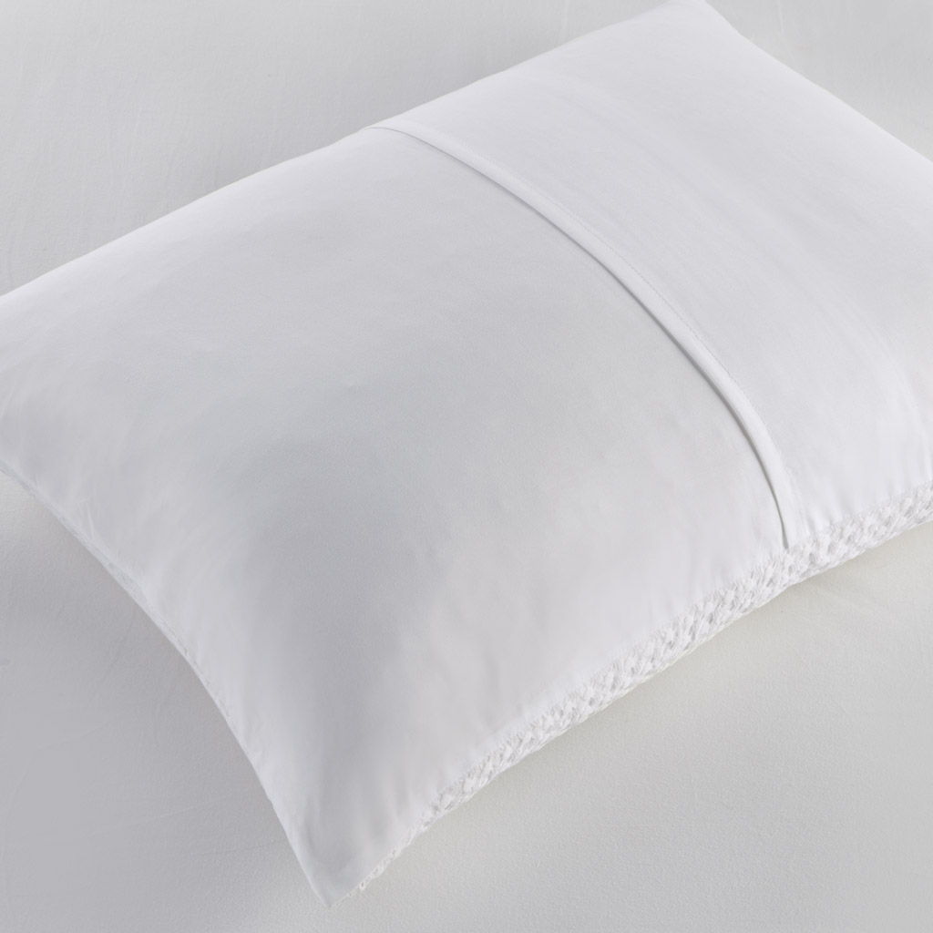 Mina - Twin/Twin Long Waffle Weave Textured Comforter Set - White