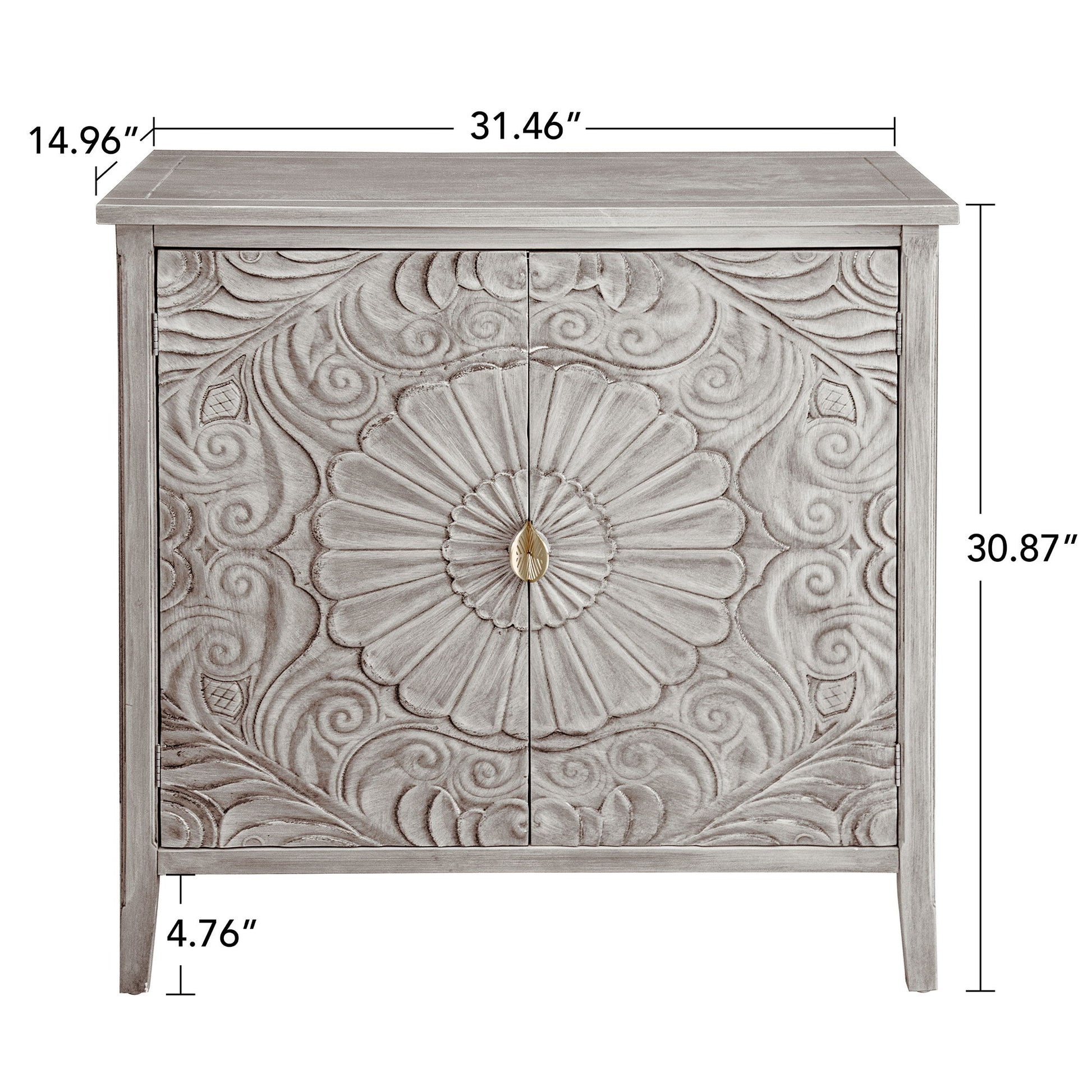 2 Door Cabinet, Suitable For Bedroom - Light Gray