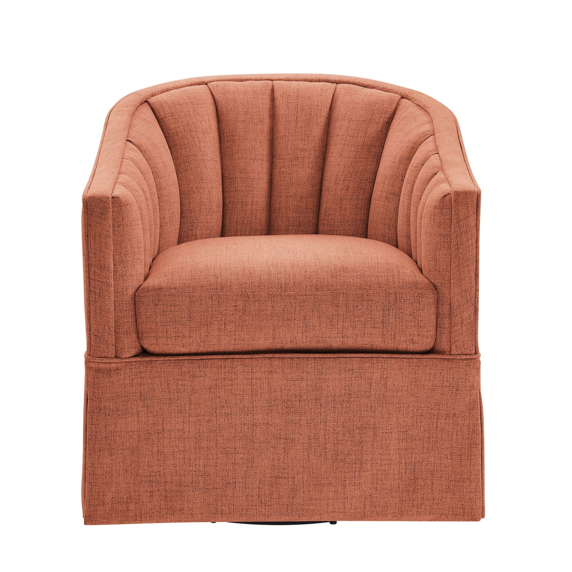 Solitude - Skirted Swivel Accent Chair With Hemp Like