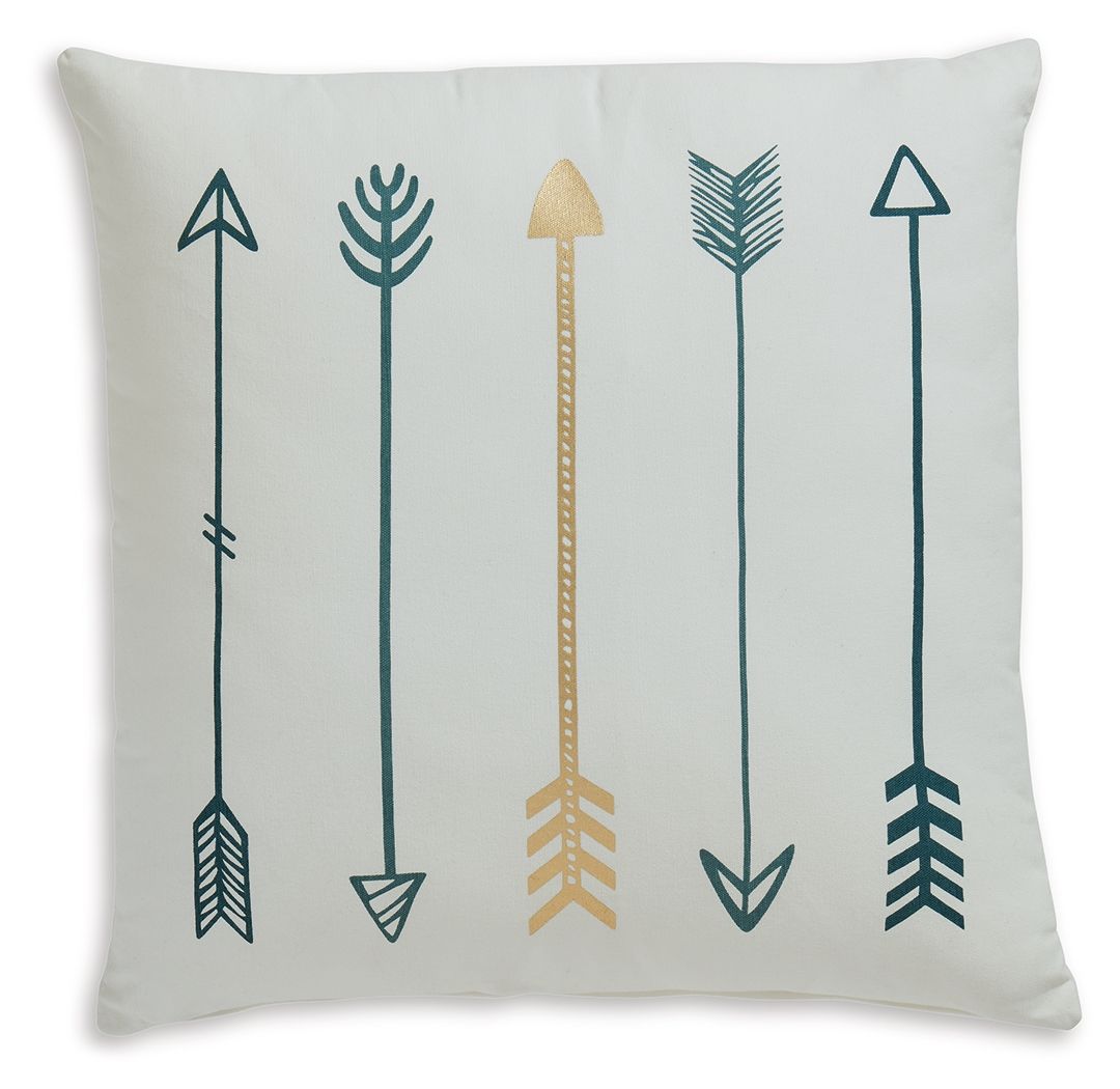 Gyldan - Pillow (Set of 4) - White / Teal / Gold