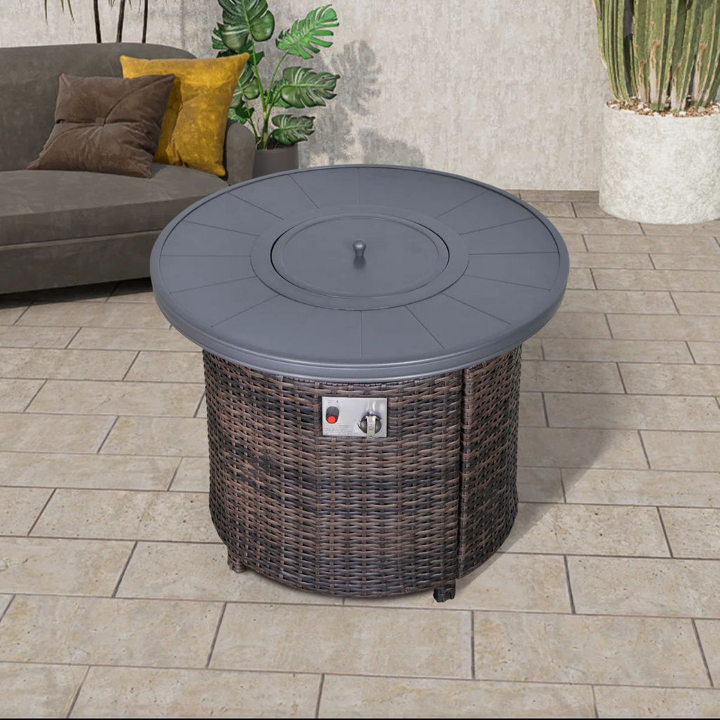 Outdoor Fire Pit Table With Lid