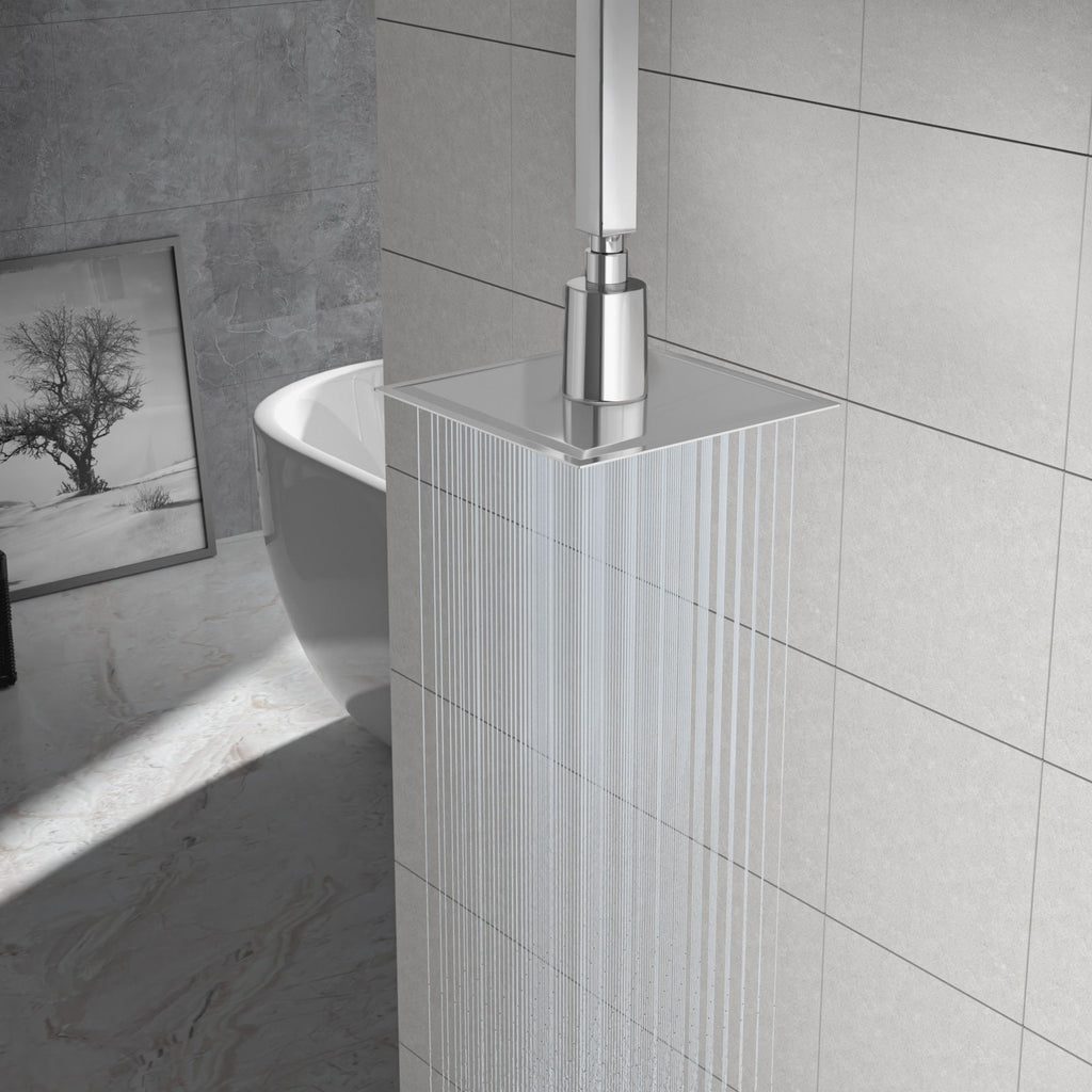 Ultra Thin 8" Square Rain Shower Head 304 Stainless Steel, Wall / Ceiling Mounted