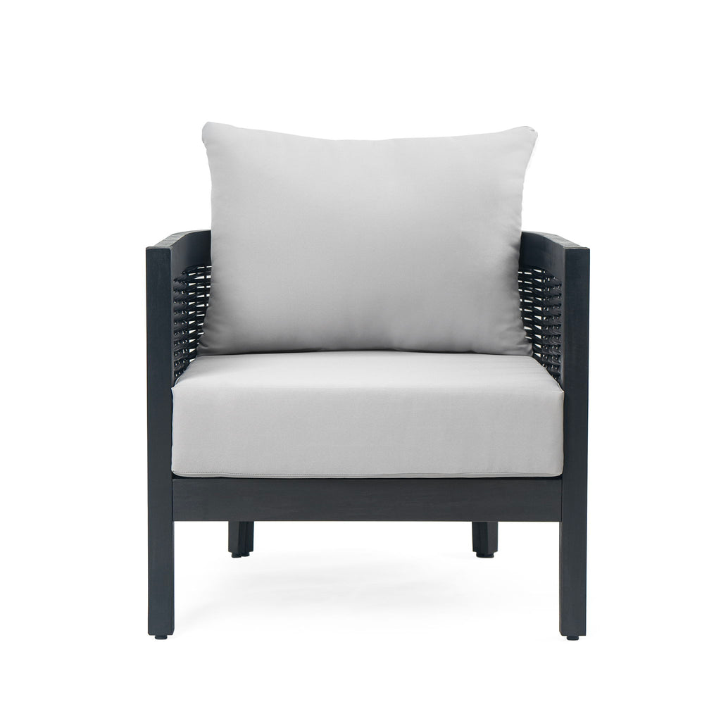 Outdoor Acacia Wood Club Chairs With Cushions