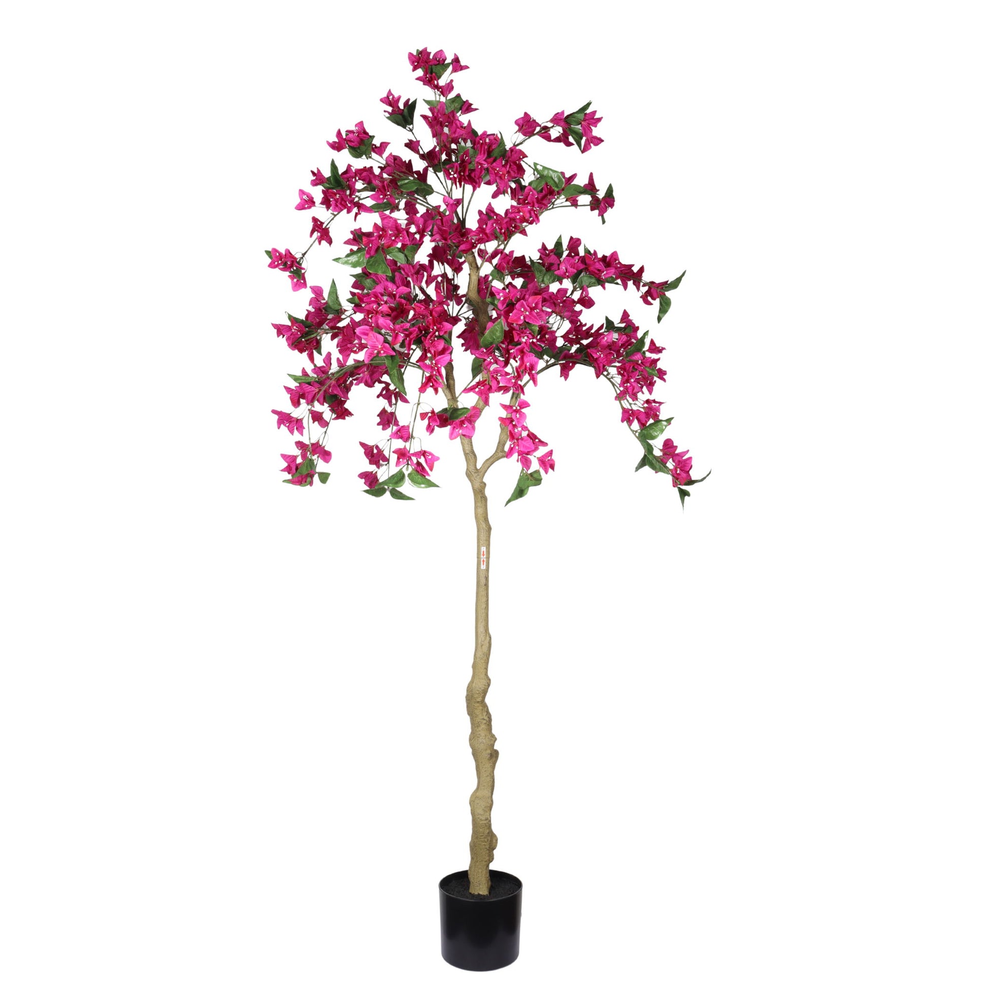 Artificial Bougainvillea Tree, Realistic Faux Potted Plant For Indoor Home Decor - Dark Pink / Green Leaves