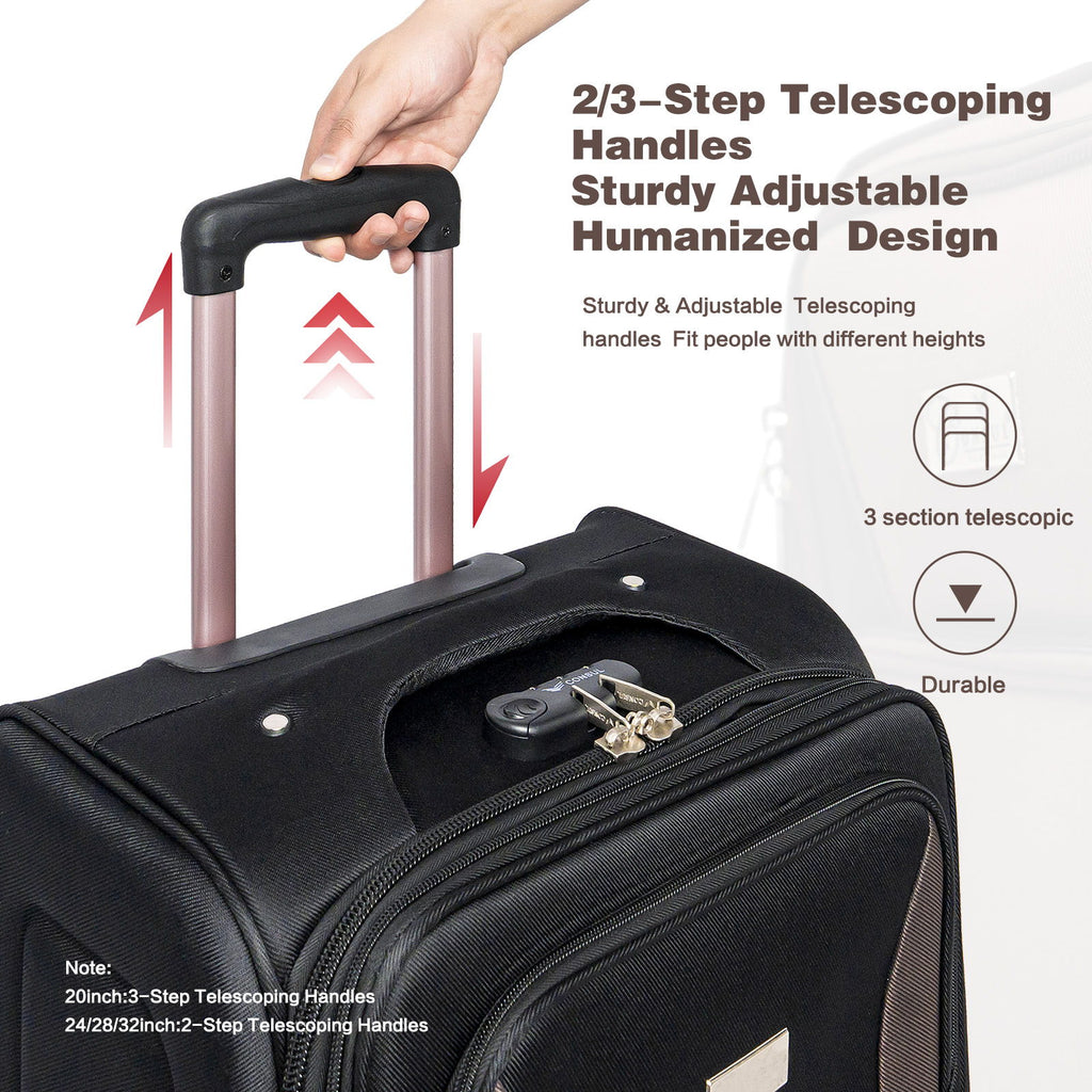 4 Piece Set Softshell Luggage