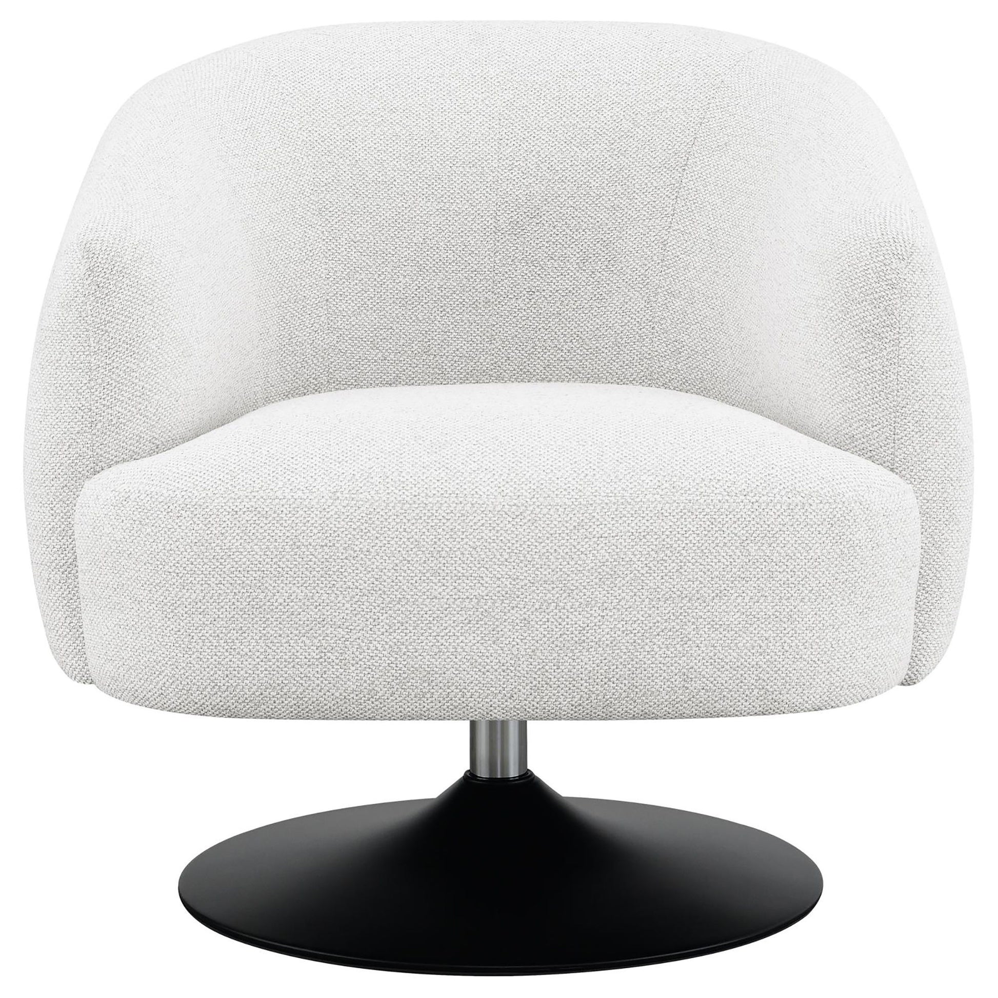 Upholstered Swivel Accent Chair, 360 Degree Rotation - Beige