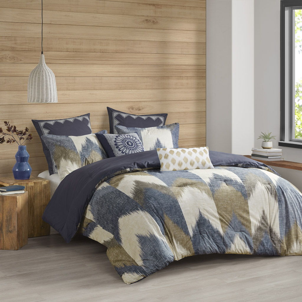 Alpine - 3 Piece Comforter Mini Set - Navy