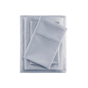 600 Thread Count - Cooling Cotton Blend 4-Piece Sheet Set - Blue