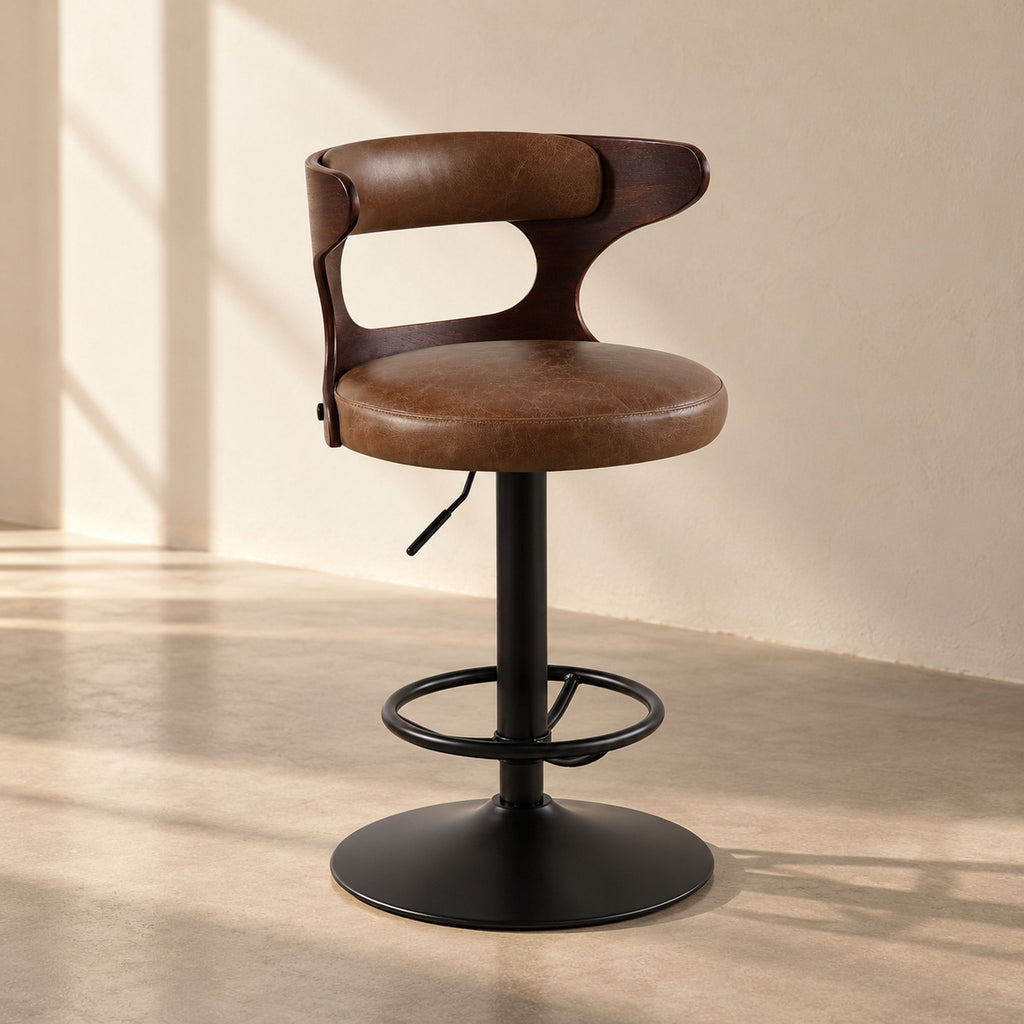 Saba - Adjustable Stool With Swivel - Brown