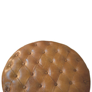 Buffalo - Round Ottoman With Castor Legs - Brown