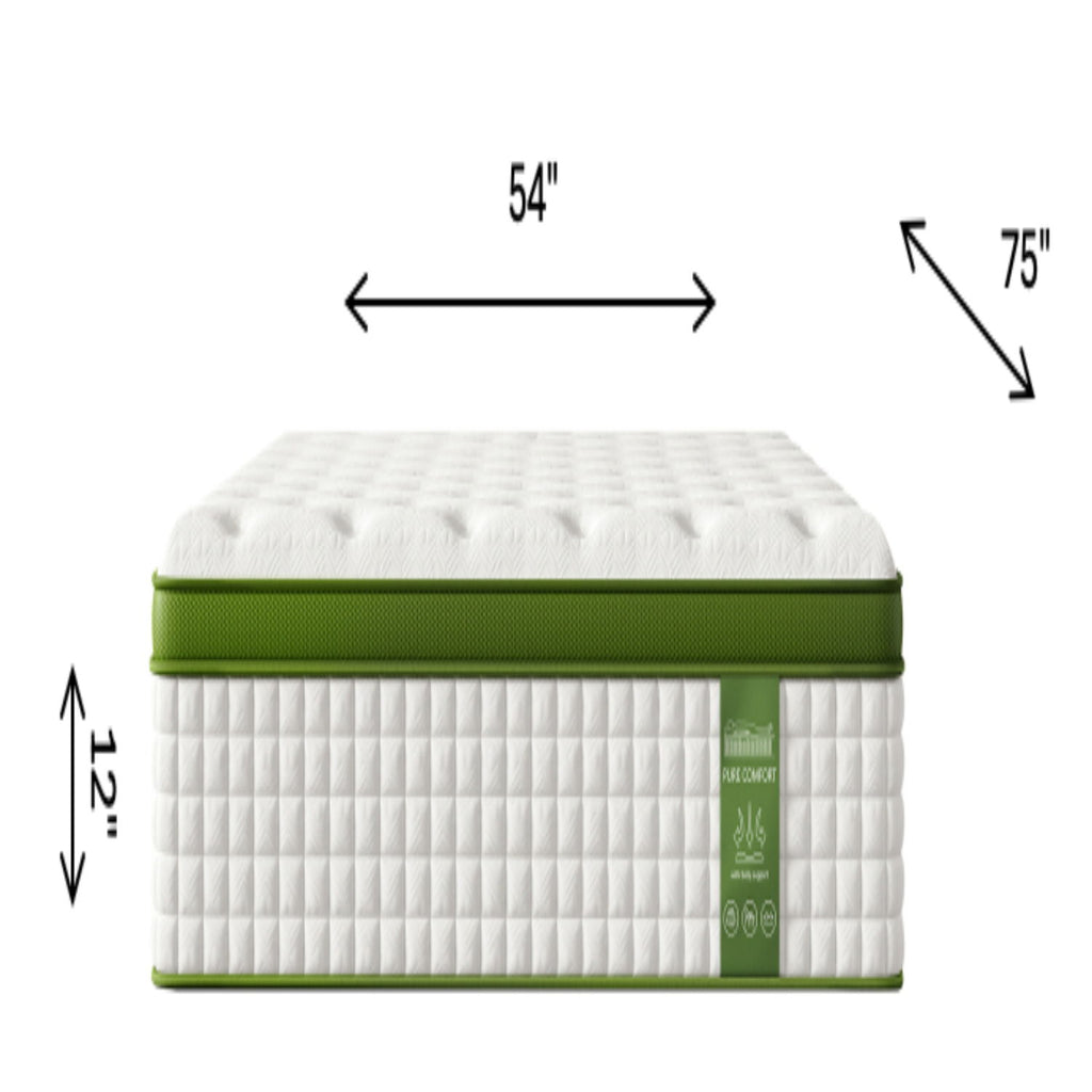 12" Hybrid Mattress With Gel Memory Foam & Pocket Springs