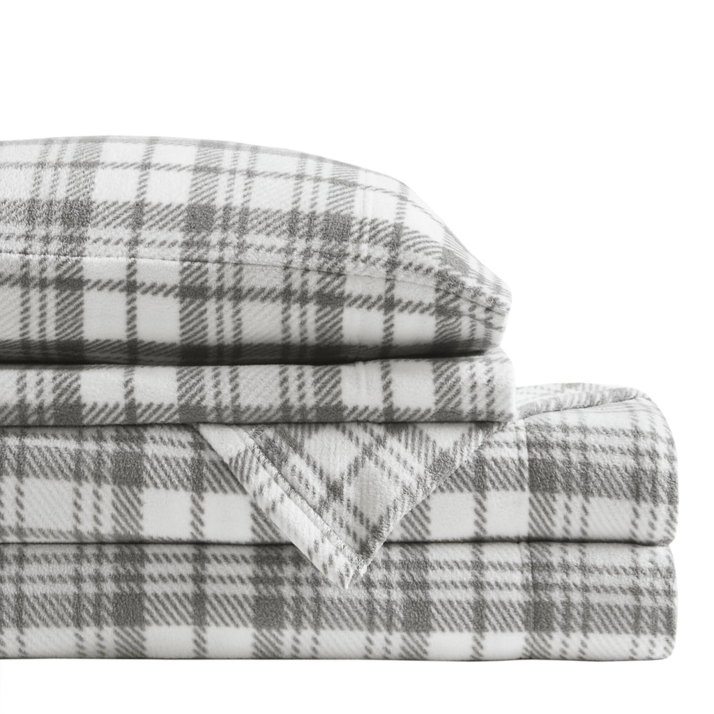 Micro Fleece - Sheet Set - Gray Plaid