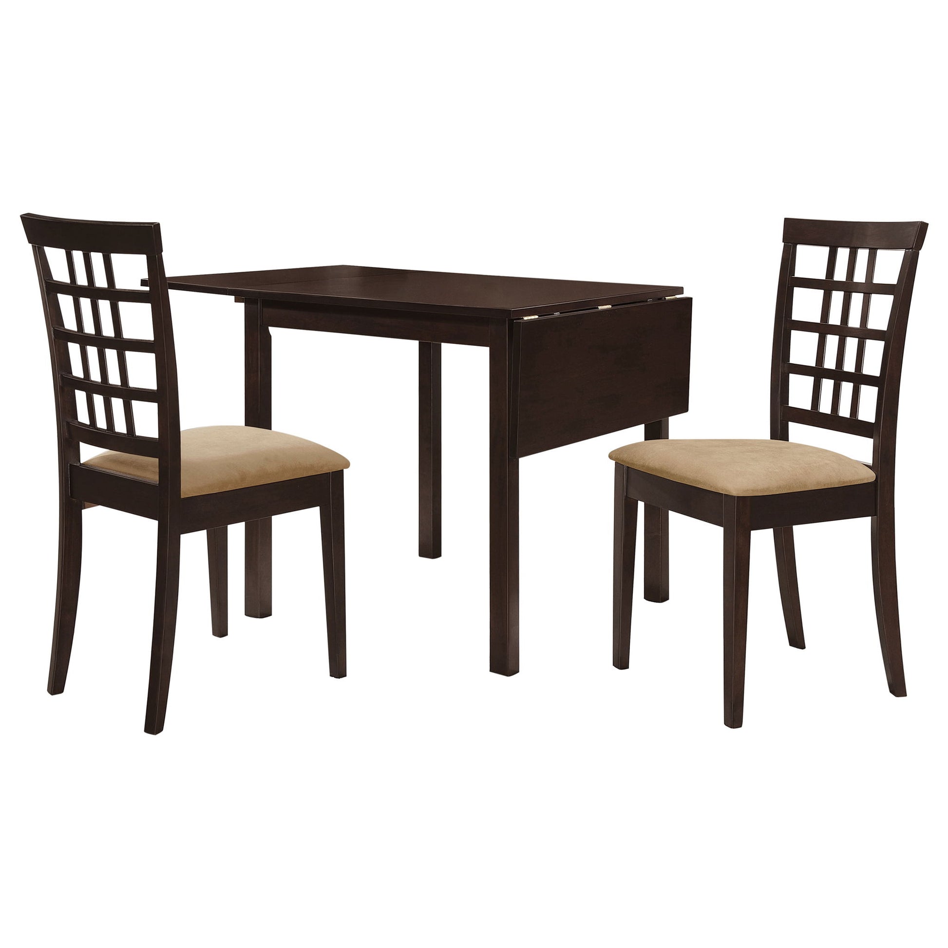 Vanetta - 3 Piece Dining Set With Drop Leaf Table And Chairs - Cappuccino