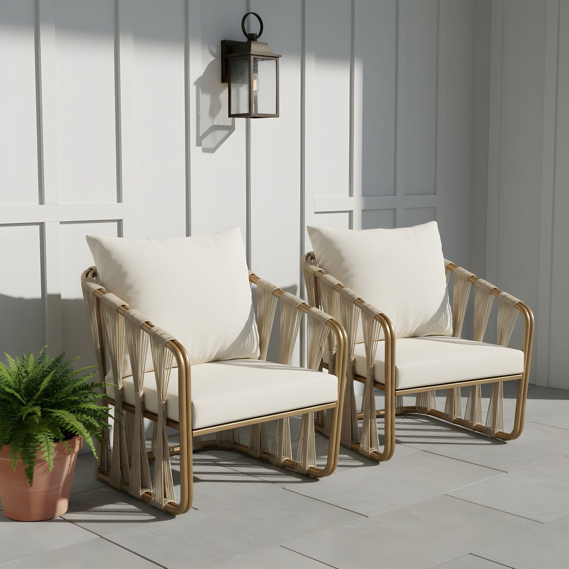 Chair With Cushion (Set of 2) - Beige