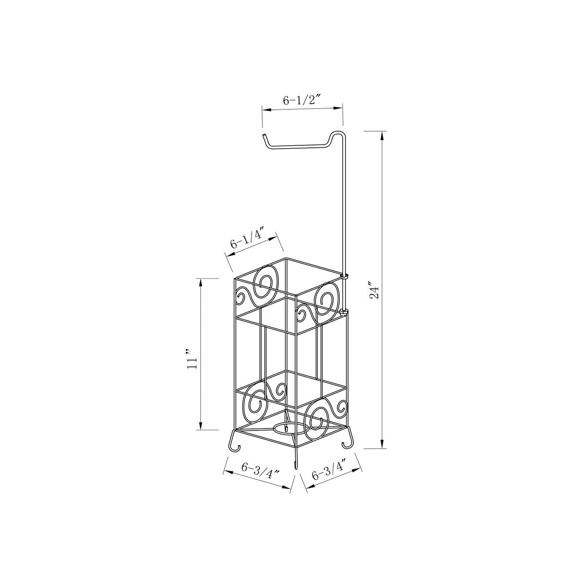 Metal Frame Toilet Paper Holder Stand