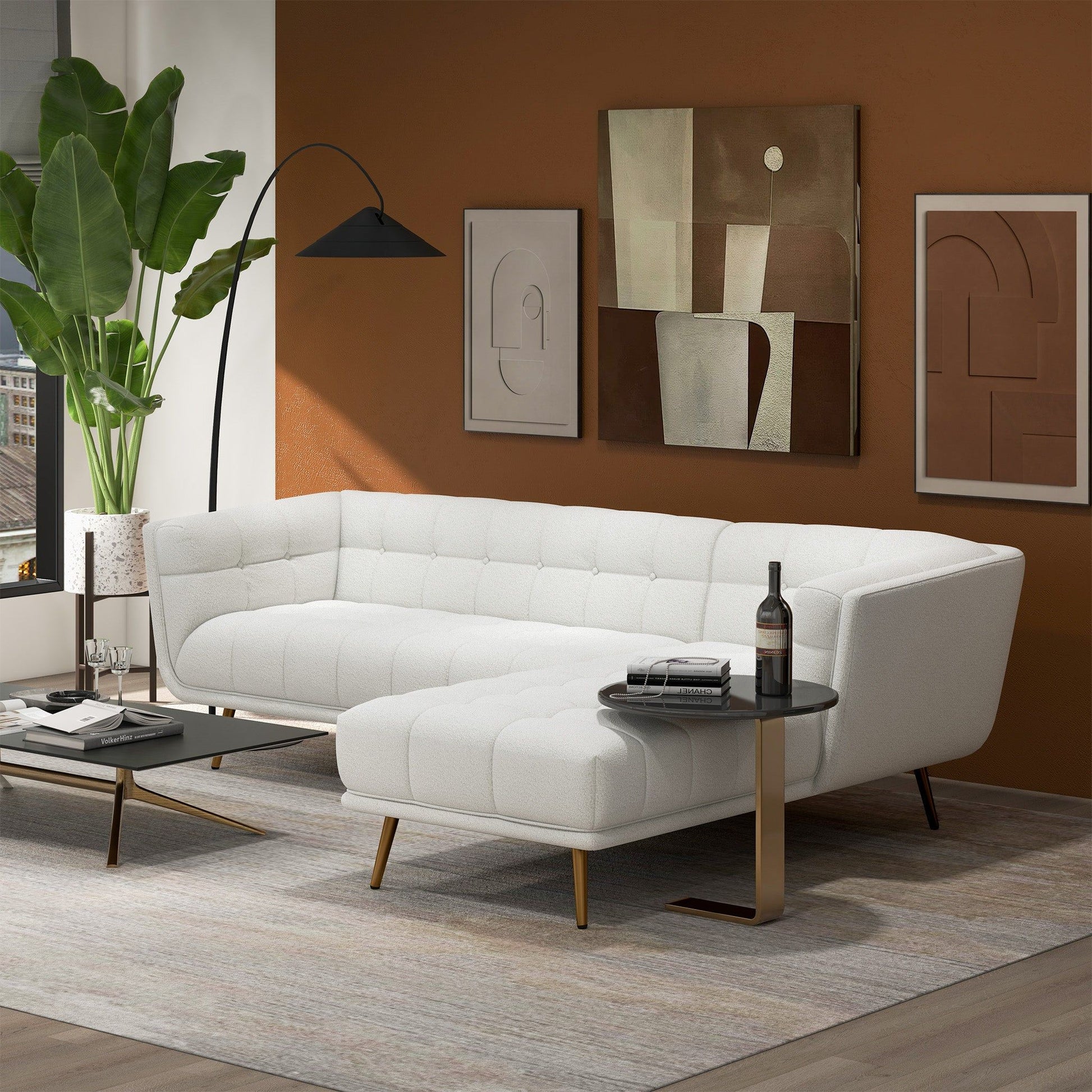 Addison - L Shape Sectional Sofa Tufted
