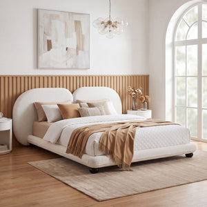 Upholstered Platform Bed With Split Headboard