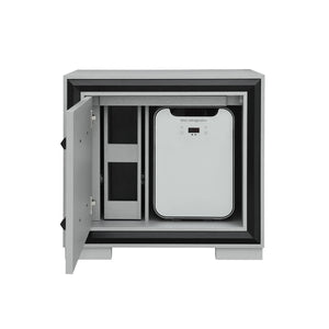 Adelaide - Nightstand With Cooler And Speaker - Gray / Black