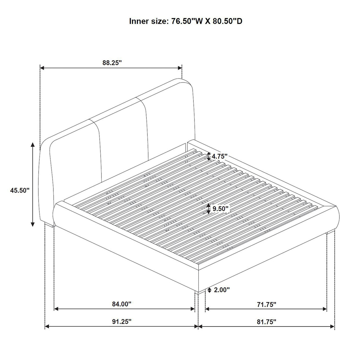 Modern Upholstered Platform Bed With Tufted Headboard