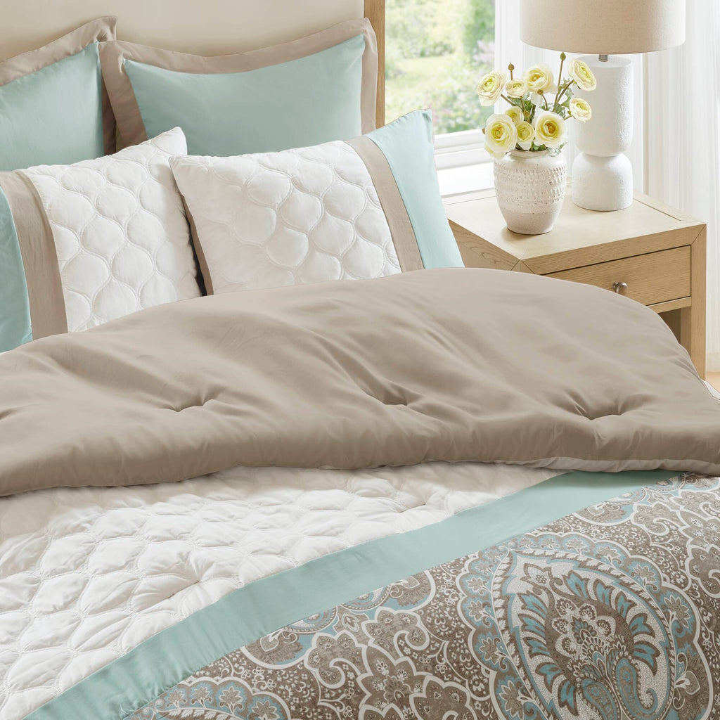 Shawnee - King 8 Piece Comforter Set - Seafoam