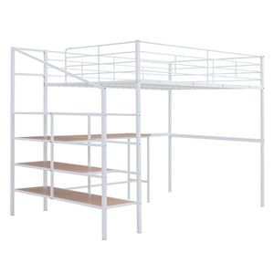 Loft Bed With Desk And Lateral Storage Ladder